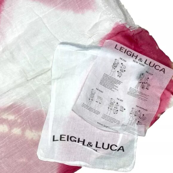 Leigh & Luca New Limited Edition Scarf LuxModal Pink White Tie Dye Shawl RARE - Picture 3 of 9